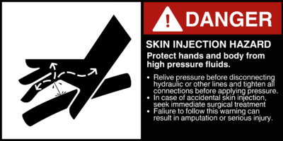 Danger - Skin Injection Hazard